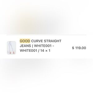 Good American - good curve straight white jeans button fly